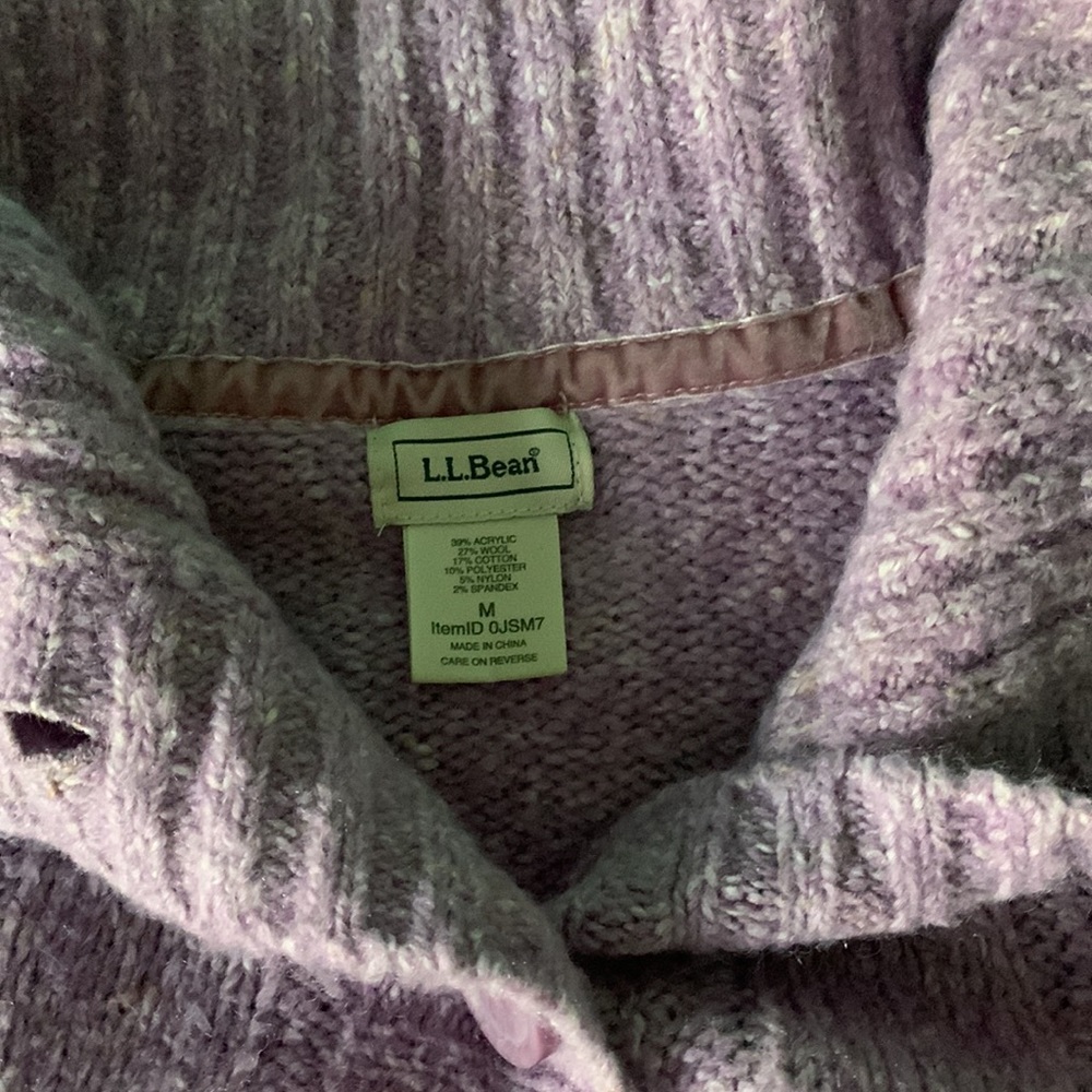 L.L.Bean Button-Up Cable Cardigan - Picture 4 of 5